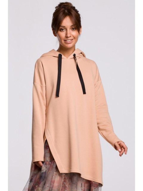 B179 Bluza z kapturem i asymetrycznym rozcięciem B179 Bluza z kapturem i asymetrycznym rozcięciem