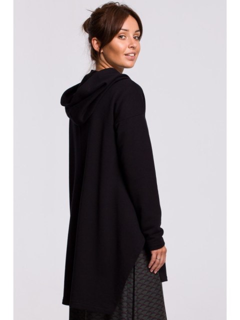 B179 Bluza z kapturem i asymetrycznym rozcięciem B179 Bluza z kapturem i asymetrycznym rozcięciem