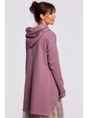 B179 Bluza z kapturem i asymetrycznym rozcięciem