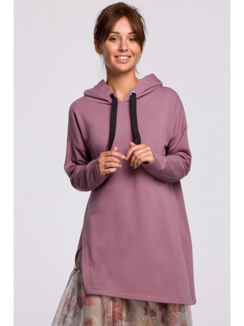 B179 Bluza z kapturem i asymetrycznym rozcięciem B179 Bluza z kapturem i asymetrycznym rozcięciem