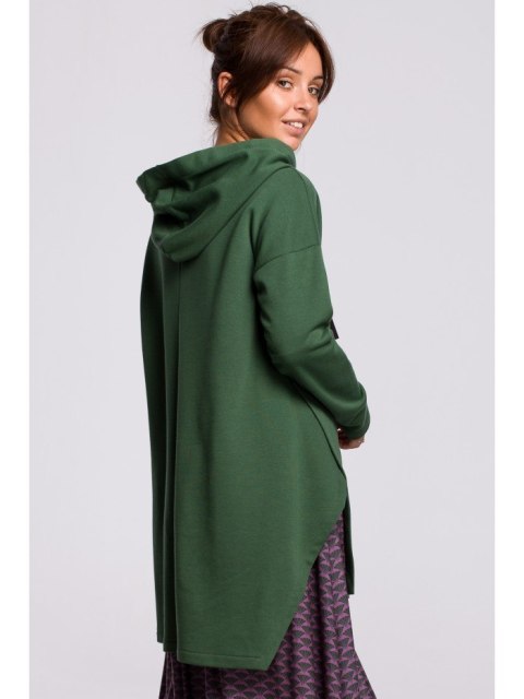 B179 Bluza z kapturem i asymetrycznym rozcięciem B179 Bluza z kapturem i asymetrycznym rozcięciem