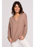 B225 Bluza z wycięciem w dekolcie