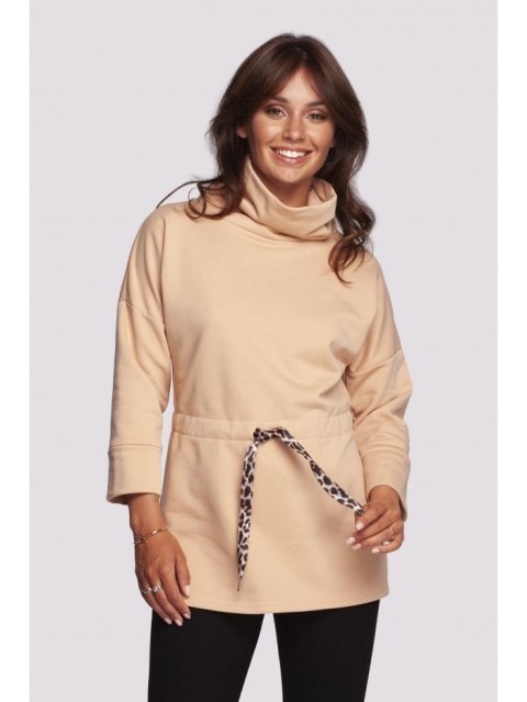 B236 Bluza z golfem i tasiemką w centki B236 Bluza z golfem i tasiemką w centki