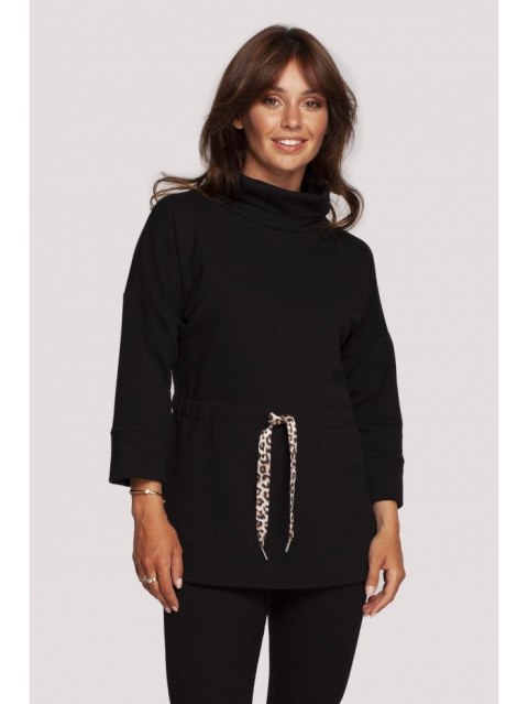 B236 Bluza z golfem i tasiemką w centki B236 Bluza z golfem i tasiemką w centki