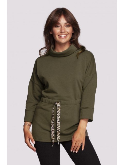 B236 Bluza z golfem i tasiemką w centki B236 Bluza z golfem i tasiemką w centki