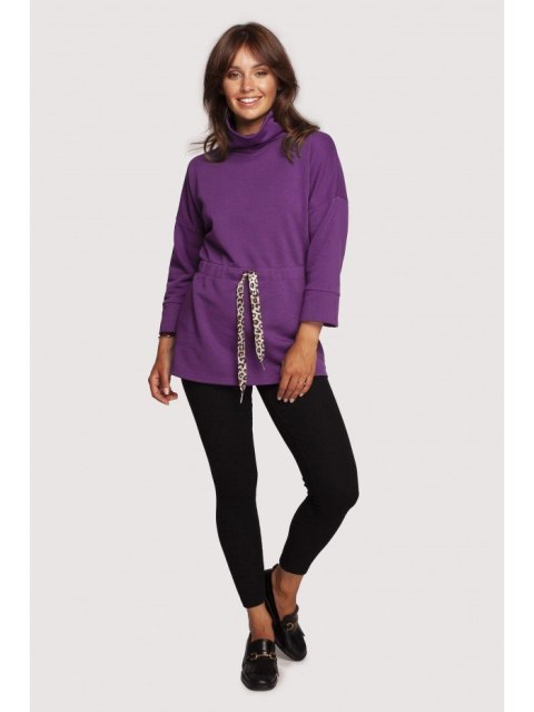 B236 Bluza z golfem i tasiemką w centki B236 Bluza z golfem i tasiemką w centki