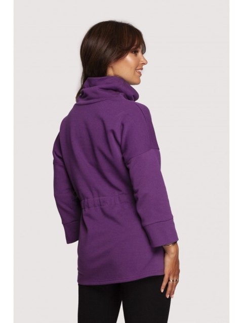 B236 Bluza z golfem i tasiemką w centki B236 Bluza z golfem i tasiemką w centki