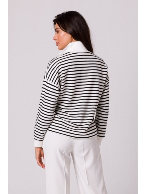 B250 Bluza w paski z wysokim kołnierzem B250 Bluza w paski z wysokim kołnierzem