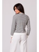 B251 Bluza w paski z ozdobnymi guzikami