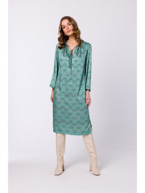 S338 Sukienka typu kaftan z wiązaniem przy szyi S338 Sukienka typu kaftan z wiązaniem przy szyi