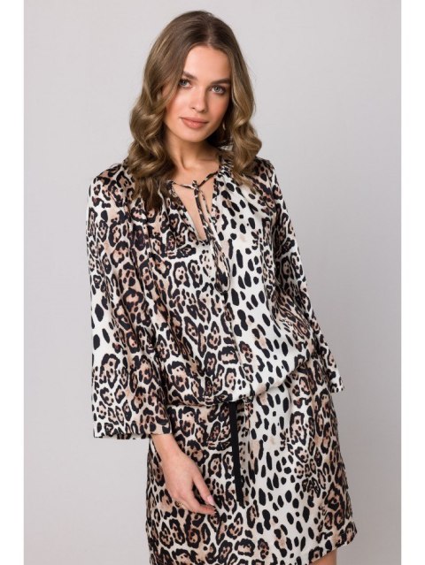 S338 Sukienka typu kaftan z wiązaniem przy szyi S338 Sukienka typu kaftan z wiązaniem przy szyi