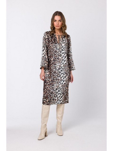 S338 Sukienka typu kaftan z wiązaniem przy szyi S338 Sukienka typu kaftan z wiązaniem przy szyi