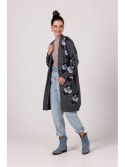 BK102 Długi kardigan w róże