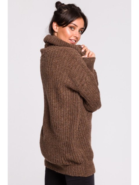 BK030 Długi sweter z golfem BK030 Długi sweter z golfem