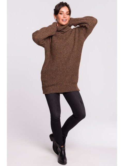 BK030 Długi sweter z golfem BK030 Długi sweter z golfem