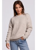 BK052 Długi sweter w prążek