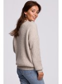 BK052 Długi sweter w prążek