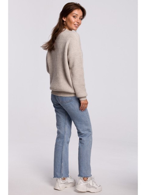 BK052 Długi sweter w prążek BK052 Długi sweter w prążek