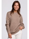 BK052 Długi sweter w prążek