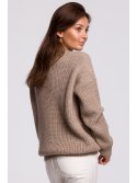 BK052 Długi sweter w prążek