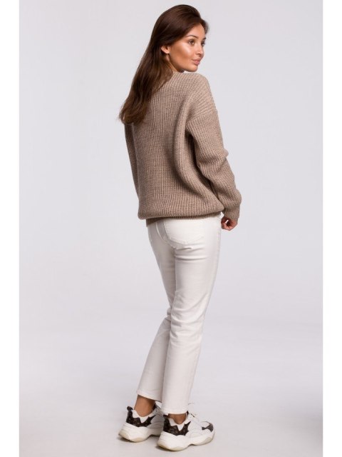 BK052 Długi sweter w prążek BK052 Długi sweter w prążek