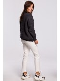 BK052 Długi sweter w prążek