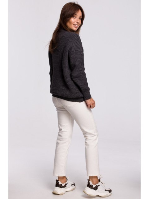 BK052 Długi sweter w prążek BK052 Długi sweter w prążek