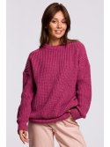 BK052 Długi sweter w prążek