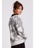 BK056 Sweter w kwiaty