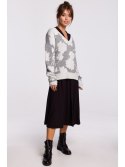 BK056 Sweter w kwiaty