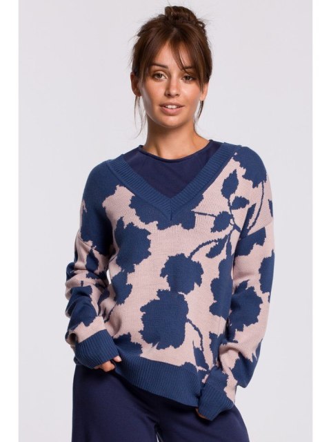 BK056 Sweter w kwiaty BK056 Sweter w kwiaty