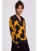 BK056 Sweter w kwiaty