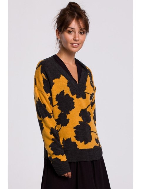 BK056 Sweter w kwiaty BK056 Sweter w kwiaty