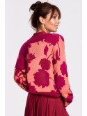BK056 Sweter w kwiaty