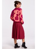 BK056 Sweter w kwiaty