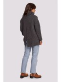 BK086 Sweter z golfem i rozcięciem z tyłu