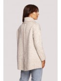 BK086 Sweter z golfem i rozcięciem z tyłu