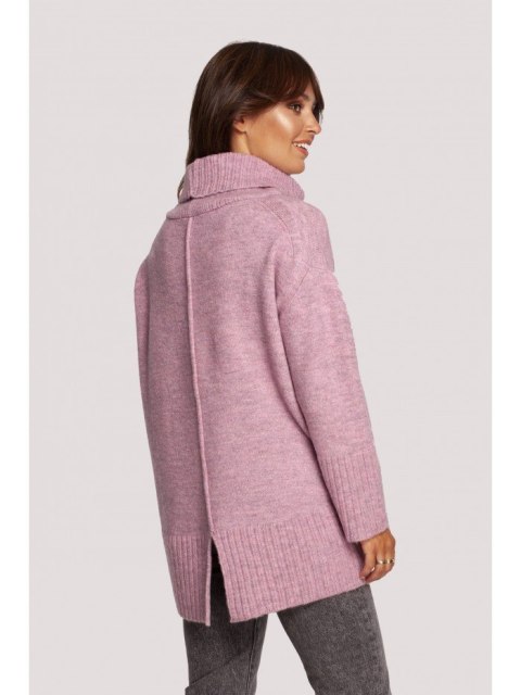 BK086 Sweter z golfem i rozcięciem z tyłu BK086 Sweter z golfem i rozcięciem z tyłu