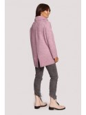 BK086 Sweter z golfem i rozcięciem z tyłu