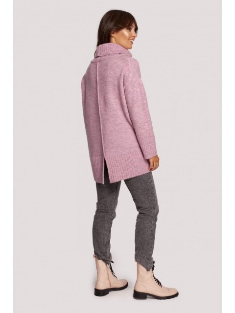 BK086 Sweter z golfem i rozcięciem z tyłu BK086 Sweter z golfem i rozcięciem z tyłu