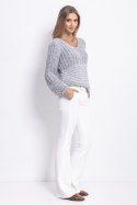 Sweter Chunky Knit z dekoltem V F760 Fobya