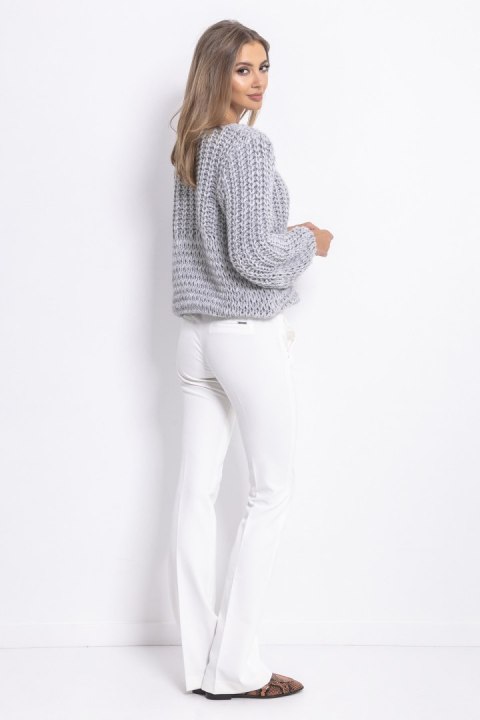 Sweter Chunky Knit z dekoltem V F760 Fobya Sweter Chunky Knit z dekoltem V F760 Fobya