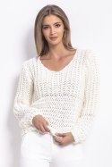 Sweter Chunky Knit z dekoltem V F760 Fobya