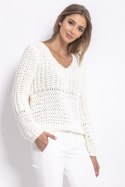 Sweter Chunky Knit z dekoltem V F760 Fobya