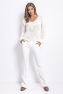 Sweter Chunky Knit z dekoltem V F760 Fobya