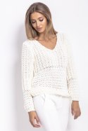 Sweter Chunky Knit z dekoltem V F760 Fobya