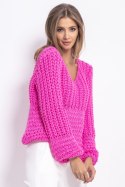 Sweter Chunky Knit z dekoltem V F760 Fobya