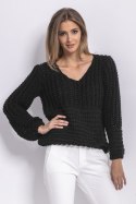 Sweter Chunky Knit z dekoltem V F760 Fobya