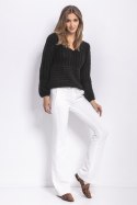 Sweter Chunky Knit z dekoltem V F760 Fobya