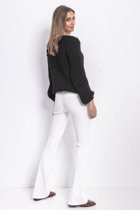 Sweter Chunky Knit z dekoltem V F760 Fobya Sweter Chunky Knit z dekoltem V F760 Fobya